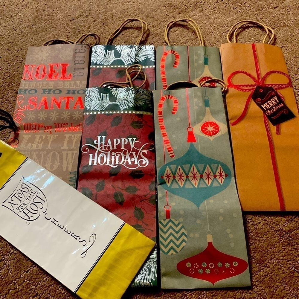 FALL/WINTER Gift Bags Holiday Christmas New Years Wine Bags